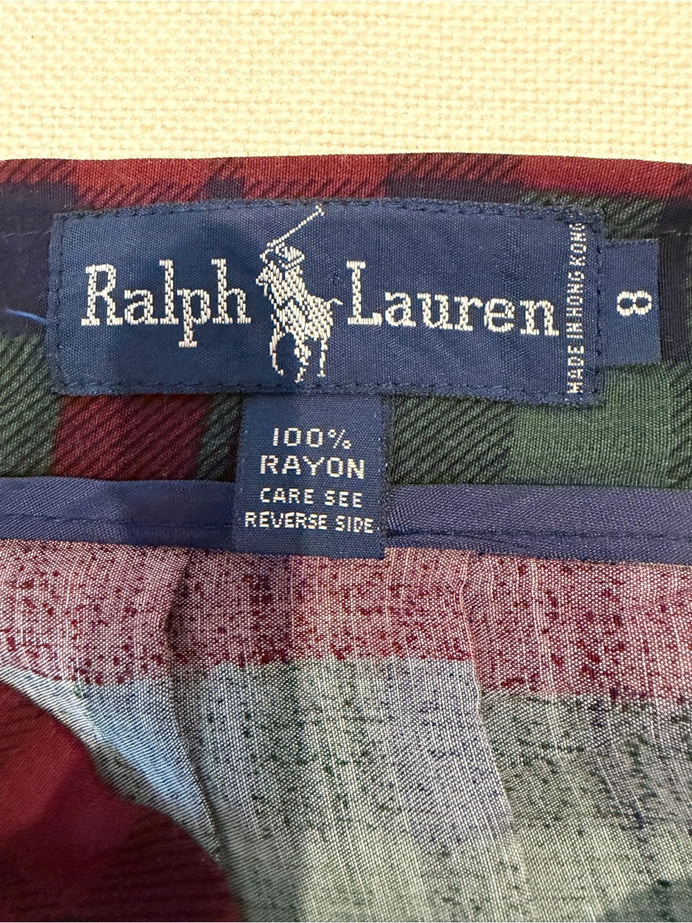 Vintage Ralph Lauren Blue Label Tartan Plaid Equestrian Skirt - Picture 9 of 10